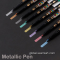 8 Color Gold Ink Pen gold ink marker color pens double lines set Supplier